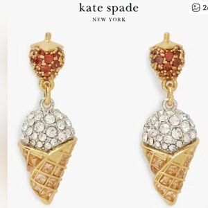 NWT Kate Spade What A Snack 🍦 Ice Cream Cone Earrings -Retail $98